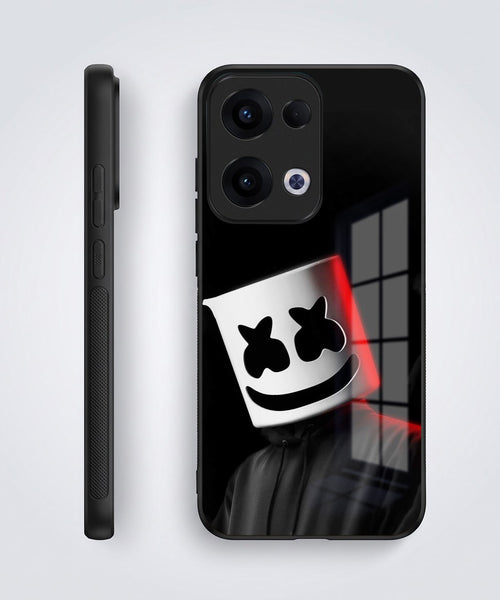 Oppo Reno 13 5G Premium Acrylic Shockproof Glass Back Case (Mask Dark)