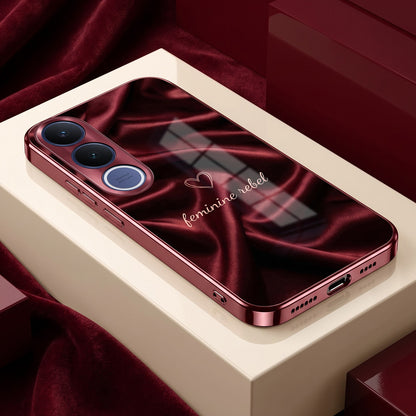 Vivo V70 FE 5G Feminine Rebel Burgundy Electroplated Glass Back Case