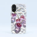 iPhone 16 5G Purple Transparent Cherry Protective Case