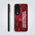 Vivo V40 Pro 5G Luxury Crimson Marble Acrylic Glass Back Case