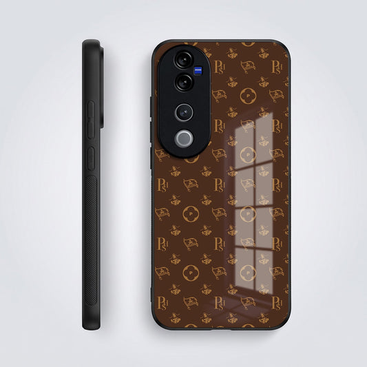 Vivo V40 Pro 5G Luxury Monogram Brown Acrylic Glass Back Case
