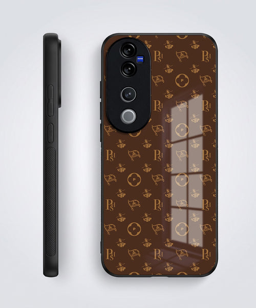 Vivo V40 Pro 5G Luxury Monogram Brown Acrylic Glass Back Case