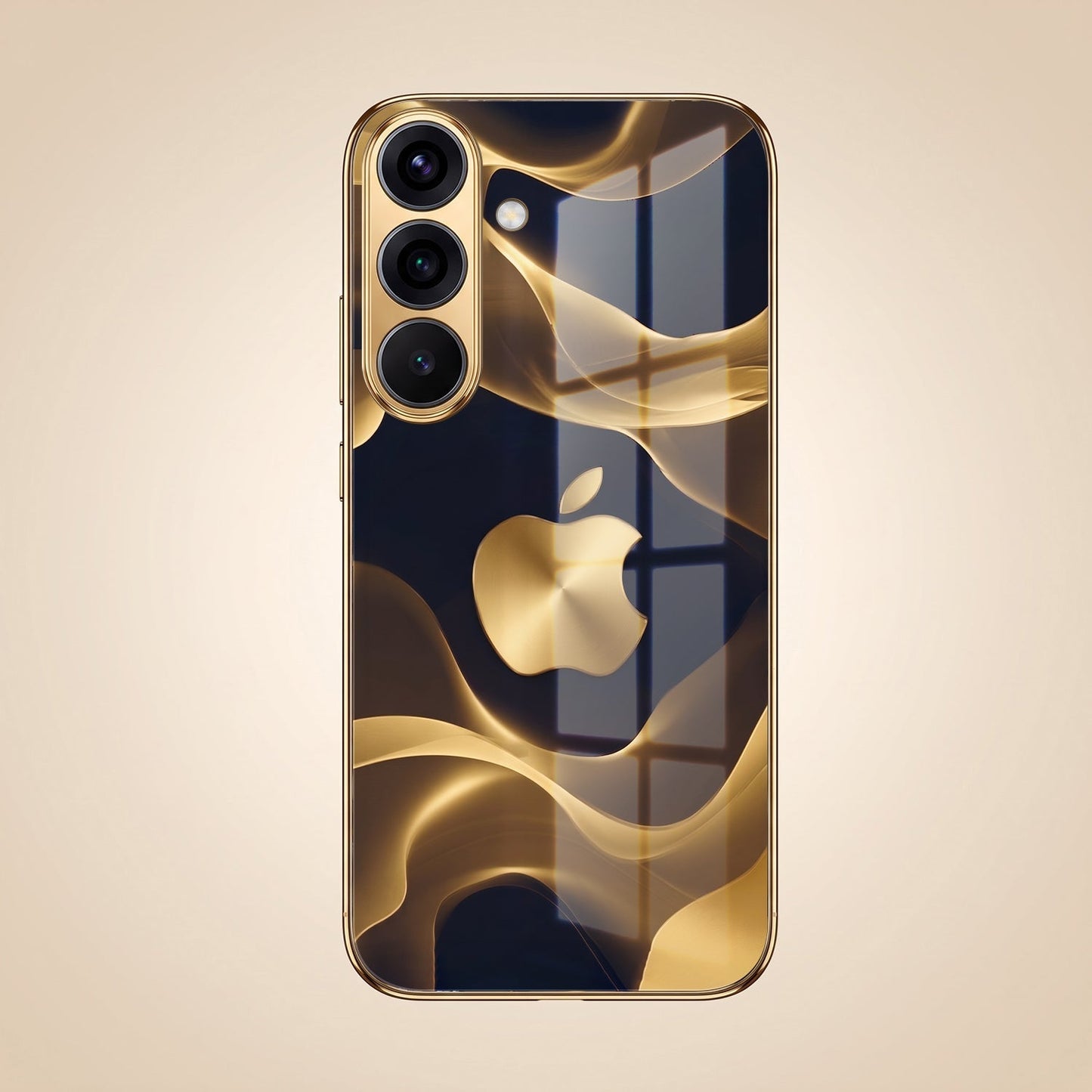 Samsung Galaxy A36 5G Luxury Wave Gold Electroplated Glass Phone Back Case