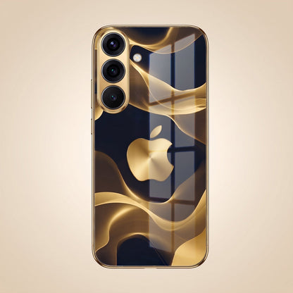 Samsung Galaxy A36 5G Luxury Wave Gold Electroplated Glass Phone Back Case