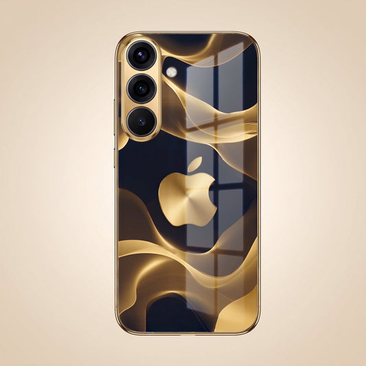Samsung Galaxy A36 5G Luxury Wave Gold Electroplated Glass Phone Back Case