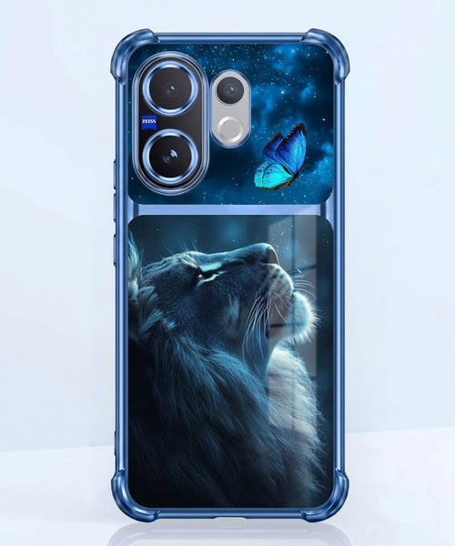 Vivo V60 5G Mystic Lion Butterfly Dual-Tone Transparent Airbags Case