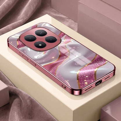 Redmi Note 15 Pro+ 5G Pearl Marble Pink Electroplated Glass Phone Back Case