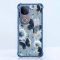 Vivo V50 5G Blue Butterfly Floral Airbags Printed Back Case