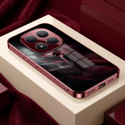 Redmi Note 15 Pro Plus 5G Crimson Spider Burgundy Electroplated Glass Back Case
