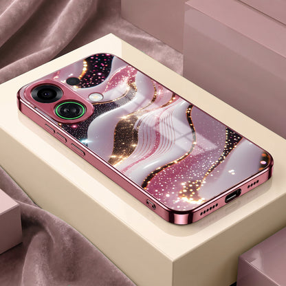 Oppo K13 Turbo 5G Midnight Pearl Wave Pink Electroplated Glass Phone Back Case