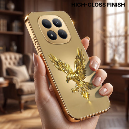 Redmi Note 15 Pro+ 5G Golden Eagle Gold Electroplated Glass Phone Back Case