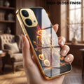 Vivo T5x 5G Lord Narasimha Gold Electroplated Glass Phone Back Case
