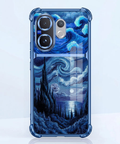 Vivo V60 5G Midnight Ocean Dual-Tone Transparent Airbags Case