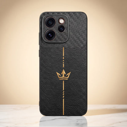 Oppo Reno 15 Pro Mini 5G Royal Stripe Carbon Fiber Leather Hybrid Back Case