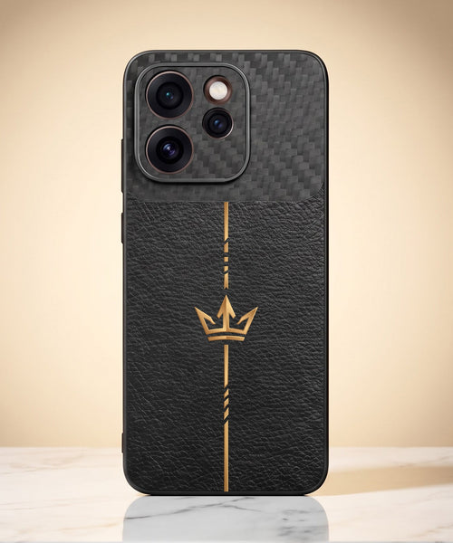 Oppo Reno 15 Pro Mini 5G Royal Stripe Carbon Fiber Leather Hybrid Back Case