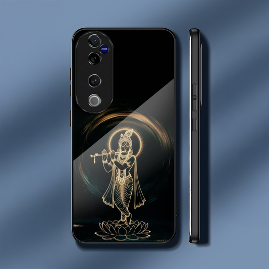 Vivo V40 Pro 5G Premium Acrylic Shockproof Glass Back Case (Krishna Flute)