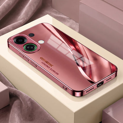 Oppo K13 Turbo 5G Luxury Infinity Energy Pink Electroplated Glass Phone Back Case