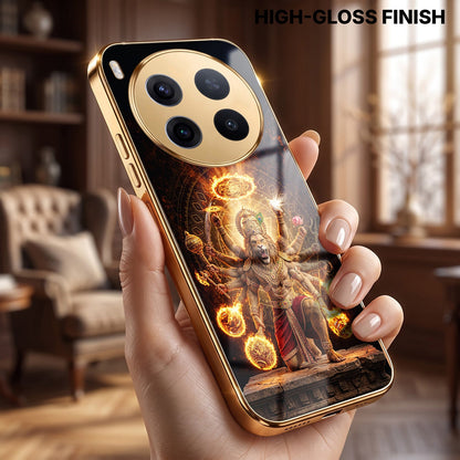 Vivo X300 Pro 5G Lord Narasimha Gold Electroplated Glass Phone Back Case