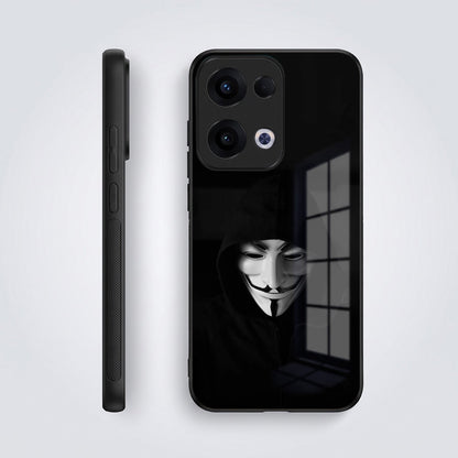 Oppo Reno 13 5G Premium Acrylic Shockproof Glass Back Case (Dark Hacker)