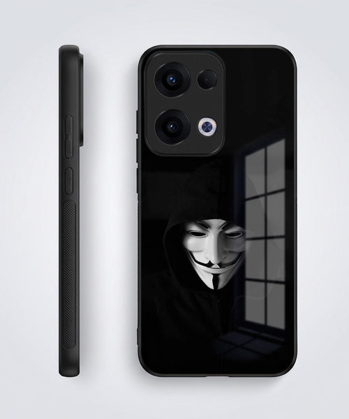 Oppo Reno 13 5G Premium Acrylic Shockproof Glass Back Case (Dark Hacker)