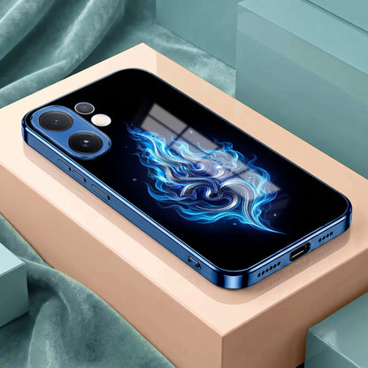 Vivo V60 5G Blue Flame OM Blue Electroplated Glass Phone Back Case