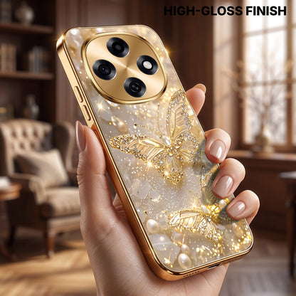 OPPO F31 Pro 5G Golden Butterfly Gold Electroplated Glass Phone Back Case