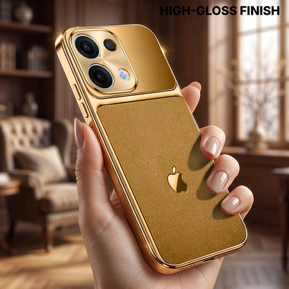 Oppo Reno 13 5G Royal Touch Apple Gold Electroplated Glass Phone Back Case
