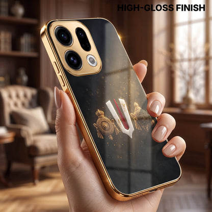 Oppo Find X9 5G Royal Heritage Edition Gold Electroplated Glass Phone Back Case