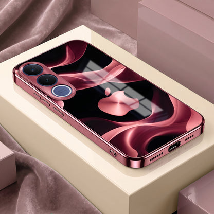 Vivo V70 FE 5G Luxury Wave Pink Electroplated Glass Phone Back Case