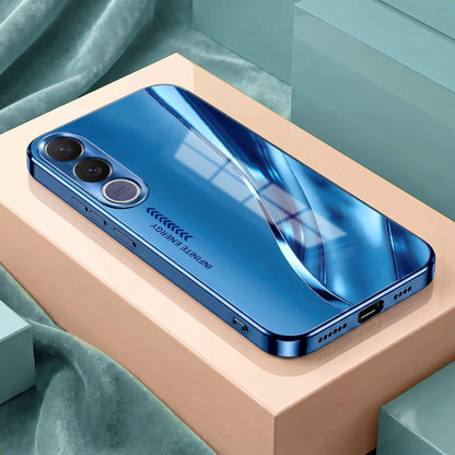 Vivo V70 FE 5G Luxury Infinity Energy Blue Electroplated Glass Phone Back Case