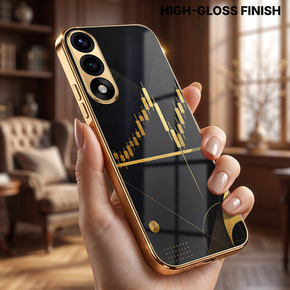 Oneplus Nord 5 5G Trading Candles Gold Electroplated Glass Phone Back Case