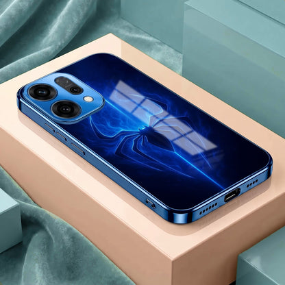 Oppo Reno 14 5G Neon Spider Blue Electroplated Glass Phone Back Case
