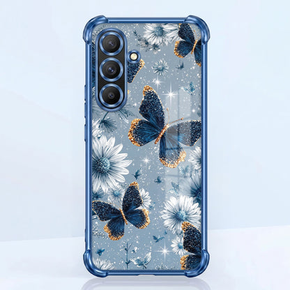 Samsung Galaxy A36 5G Blue Butterfly Floral Airbags Printed Back Case