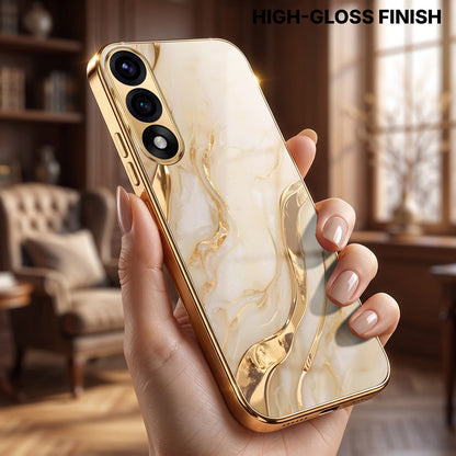 Oneplus Nord 5 5G Marvel Texture Gold Electroplated Glass Phone Back Case