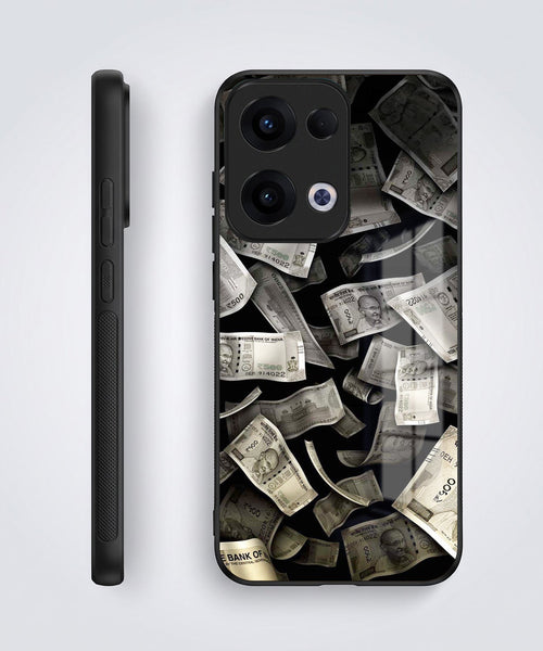 Oppo Reno 13 5G Premium Acrylic Shockproof Glass Back Case (Money Magnet)
