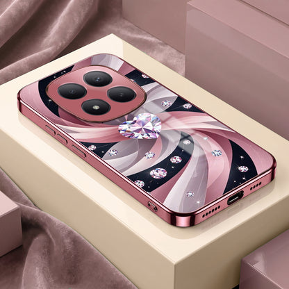 Redmi Note 15 Pro+ 5G Diamond Glam Pink Electroplated Glass Phone Back Case