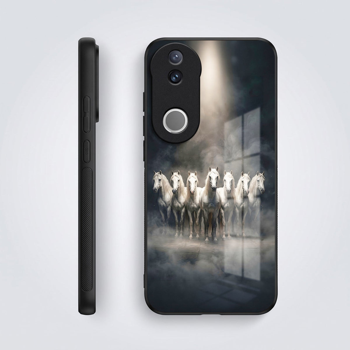 Vivo V50 5G Running Horses Acrylic Glass Back Case
