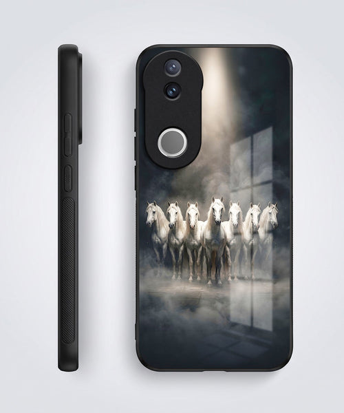 Vivo V50 5G Running Horses Acrylic Glass Back Case