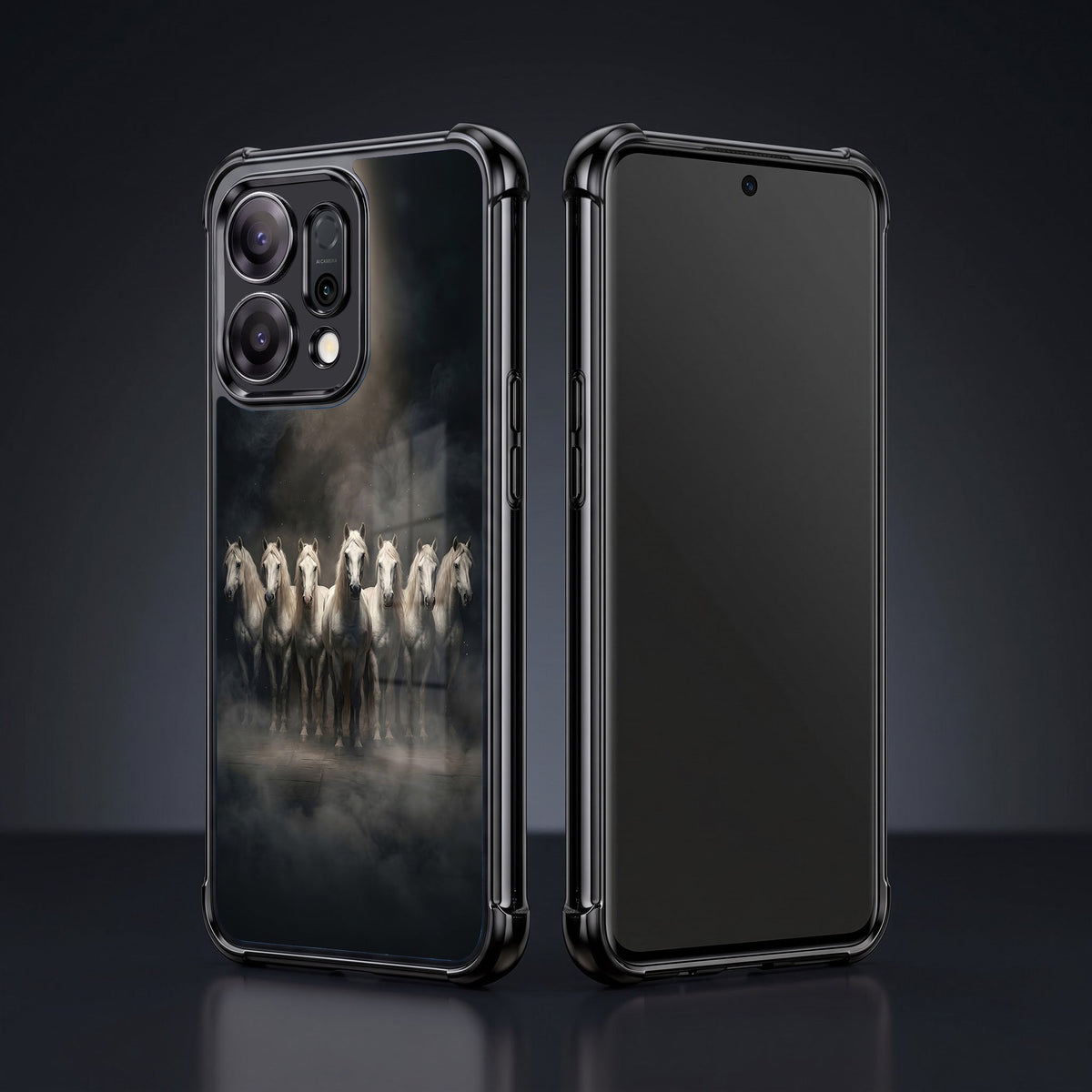 Oppo Reno 14 5G Running Horses Airbags Printed Back Case