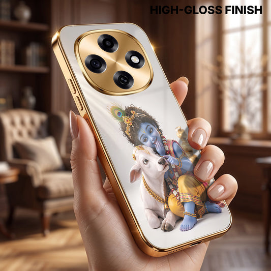 OPPO F31 Pro 5G Bal Krishna Blessings Gold Electroplated Glass Phone Back Case
