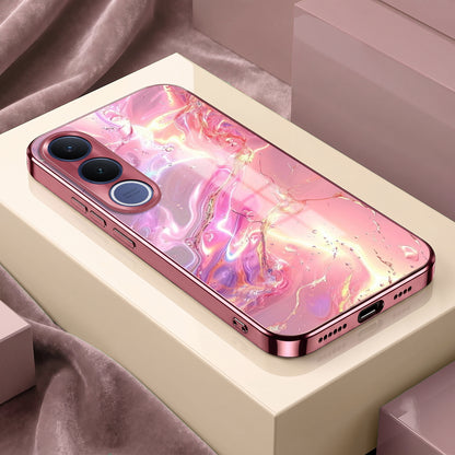 Vivo V70 FE 5G Pearl Aurora Pink Electroplated Glass Phone Back Case