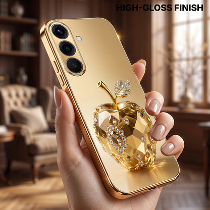 Samsung Galaxy A56 5G Golden Apple Gold Electroplated Glass Phone Back Case