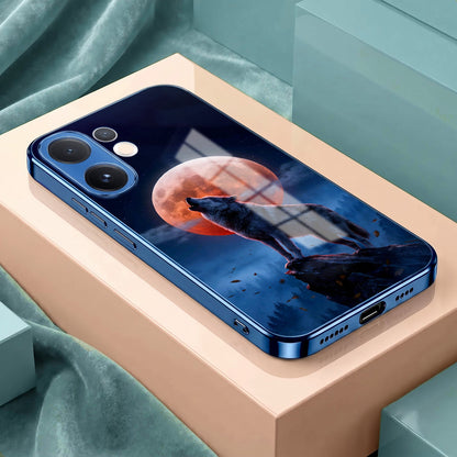Vivo V60 5G Lunar Wolf Blue Electroplated Glass Phone Back Case
