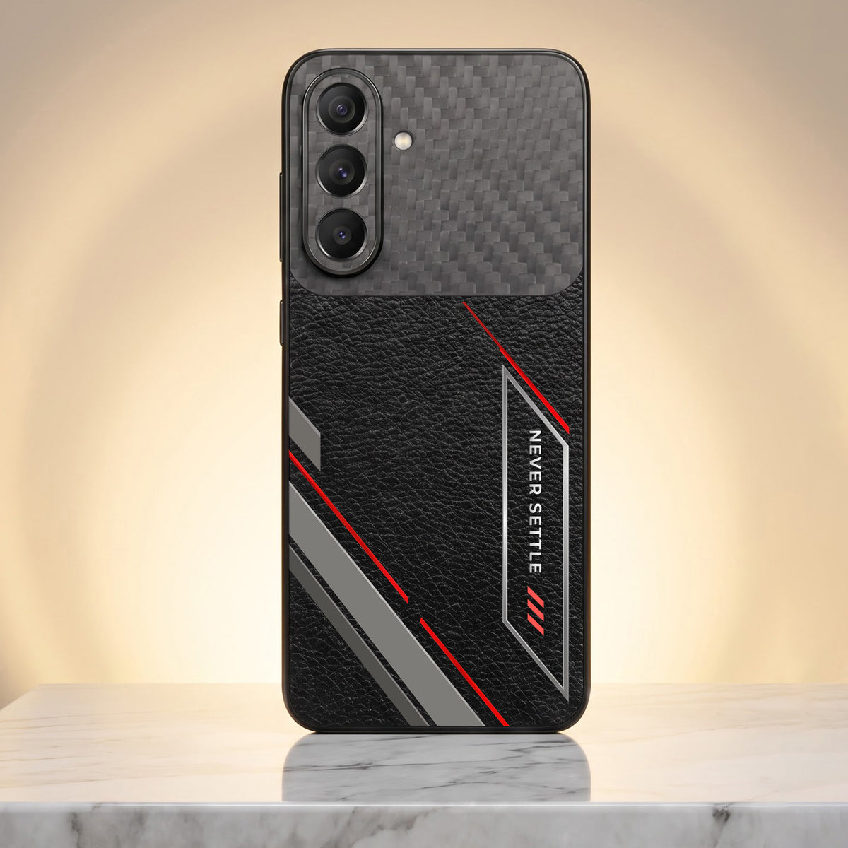 Samsung Galaxy A37 5G Nexer Stripe Carbon Fiber Leather Hybrid Back Case