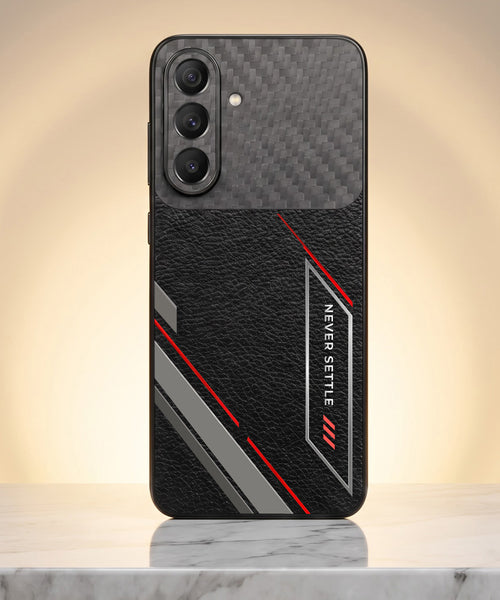 Samsung Galaxy A37 5G Nexer Stripe Carbon Fiber Leather Hybrid Back Case
