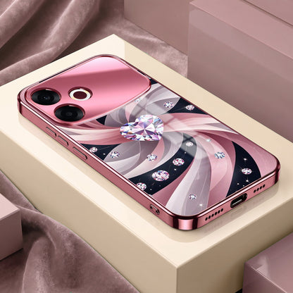 Oppo F33 Pro 5G Diamond Glam Pink Electroplated Glass Phone Back Case