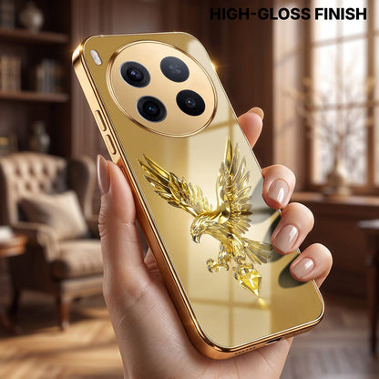 Vivo X300 Pro 5G Golden Eagle Gold Electroplated Glass Phone Back Case