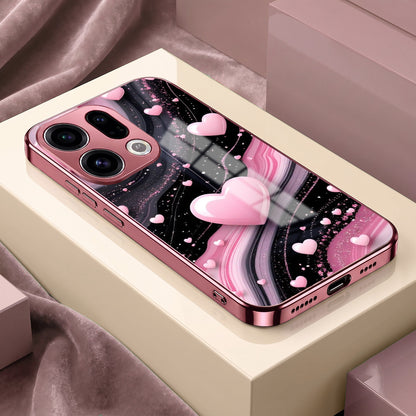 Oppo Find X9 5G Love Sparkle Pink Electroplated Glass Phone Back Case