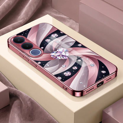 Vivo V70 FE 5G Diamond Glam Pink Electroplated Glass Phone Back Case