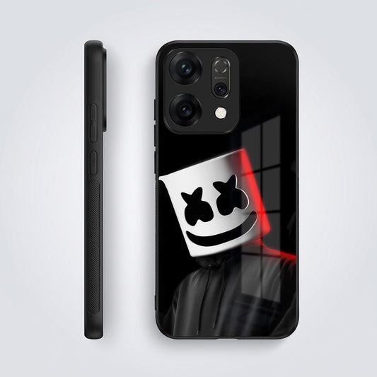 Oppo Reno 14 5G Premium Acrylic Shockproof Glass Back Case (Mask Dark)